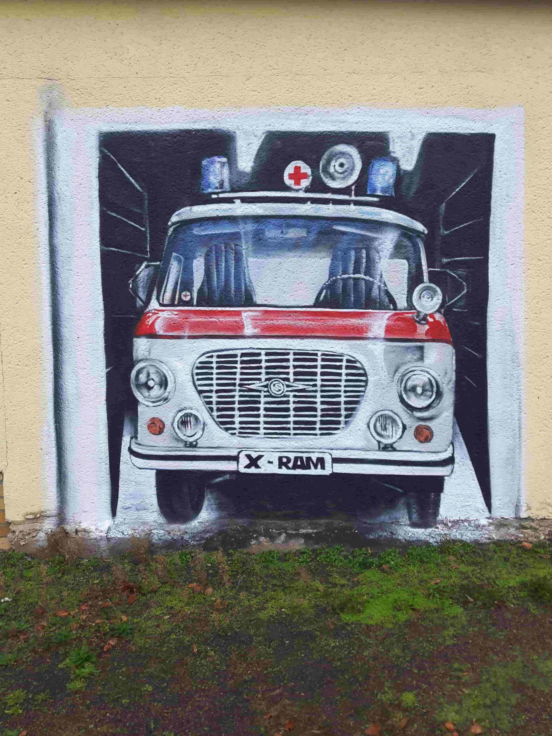 Holzhausen Leipzig Wandmalerei DRK Arthur-Polenz-Straße. Foto: Bernd Reiher