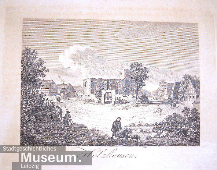 Aus dem Museum: Holzhausen, Kupferstich, Kirche, 1813