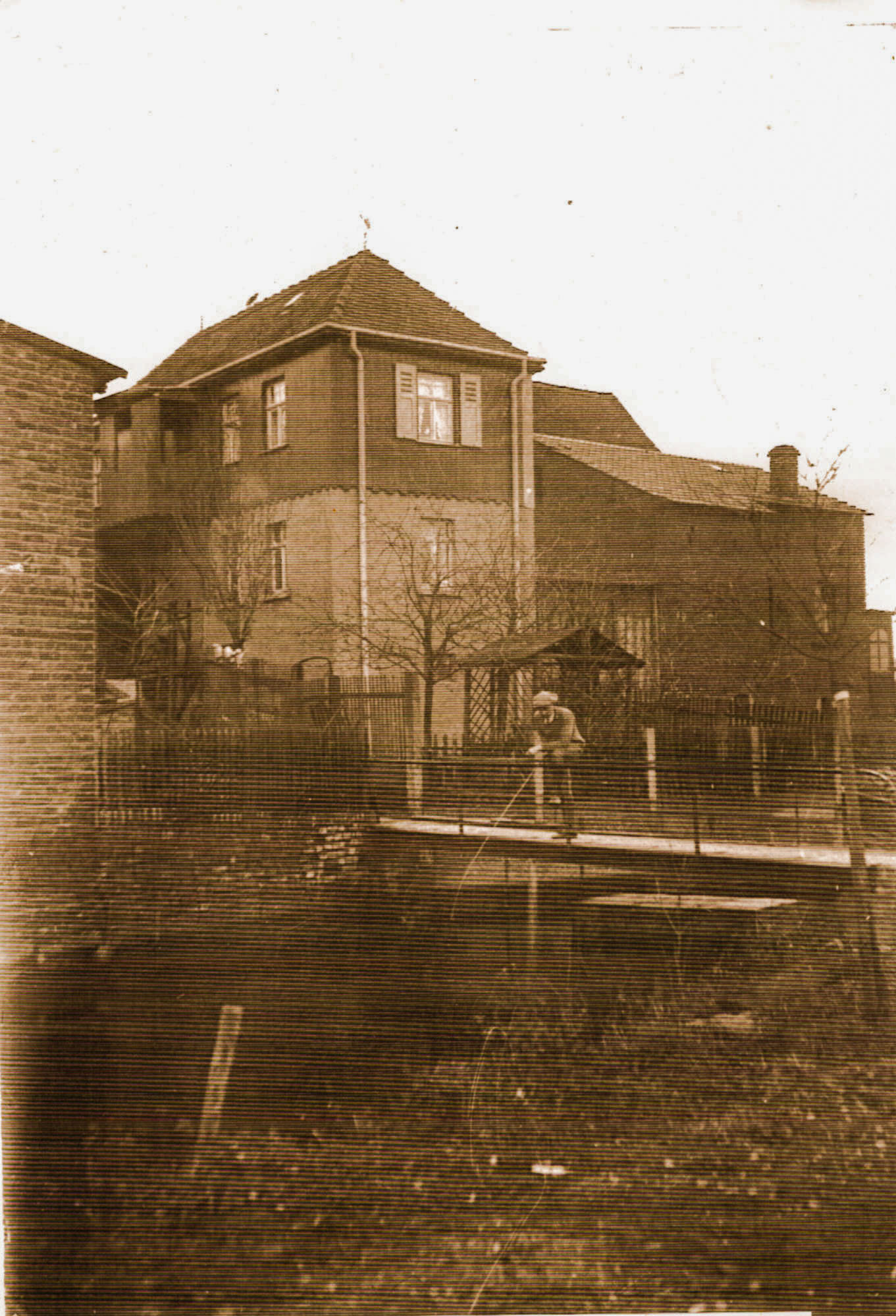 Wäscherei Reiher, um 1920 in Cröbern