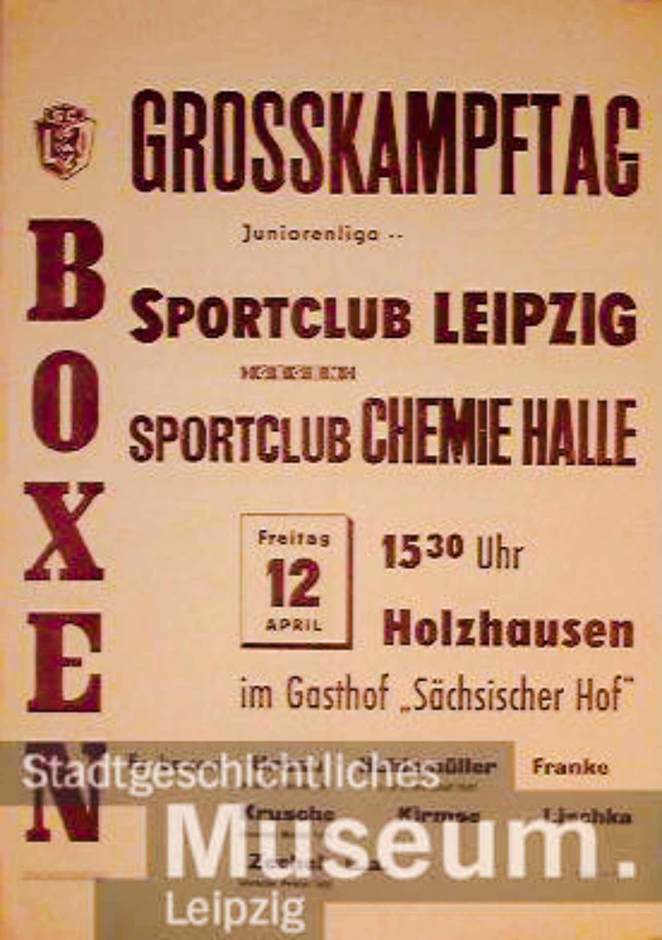 Digitale Fundsache Holzhausen: Boxen im Sächsischen Haus, 1968